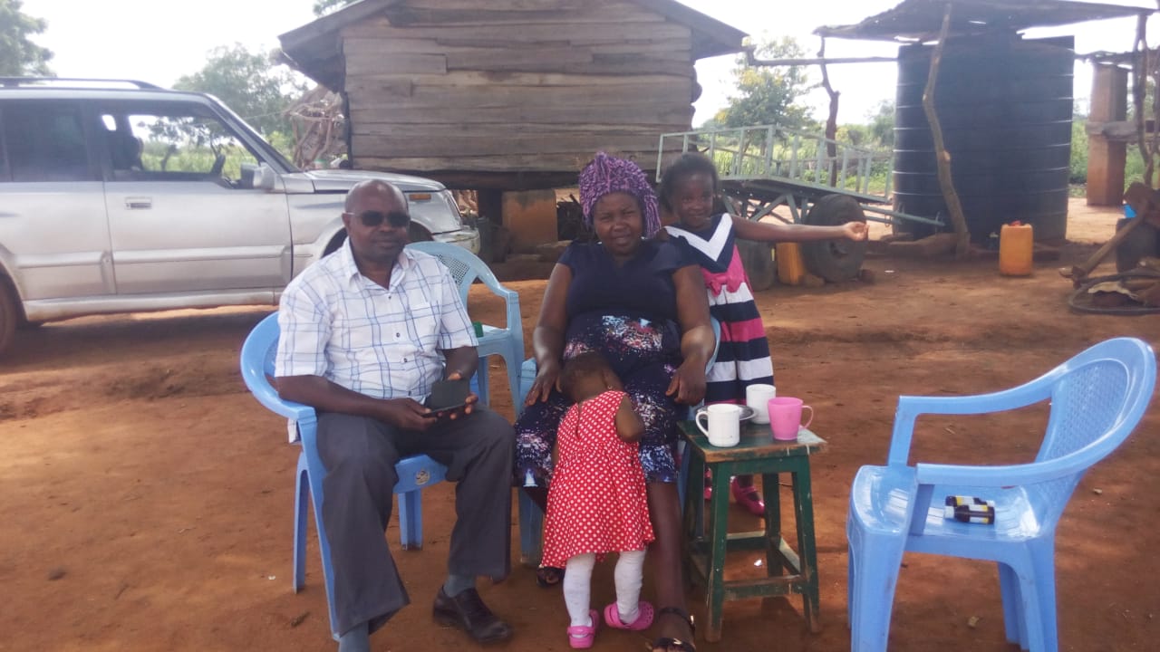 Dr. Ndolo, Wife Stellah and Children in their Rural home, Maaueli-Village, Makueni County