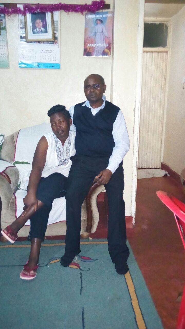 Dr. Ndolo with Wife Stellah, in their house, 2016